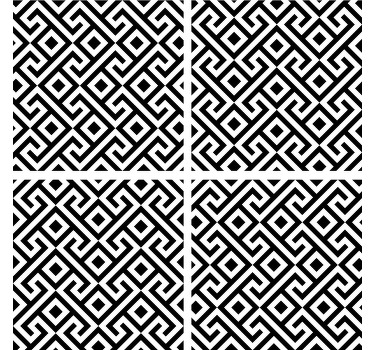 černobílá složitá moderní dráha - TenStickers