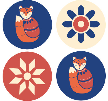 Posavasos moderno Zorro y copos de nieve - TenVinilo