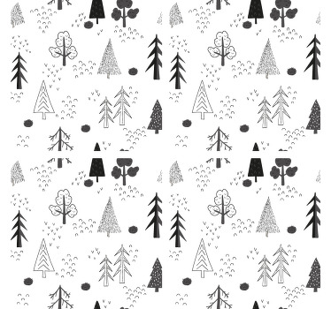 Bílé minimalistické stromy severská moderní dráha - TenStickers