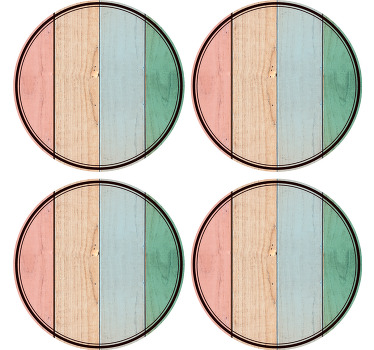 Trä färgglada plankor textur glasunderlägg - Tenstickers
