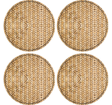 Posavasos textura Efecto de tejido de bambú - TenVinilo