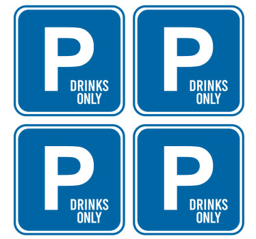Park your drink here only text coasters - TenStickers