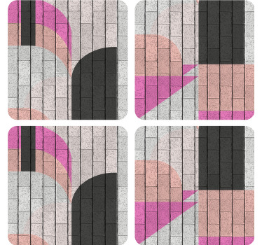 Metallin harmaa ja vaaleanpunainen modernit lasinaluset - Tenstickers