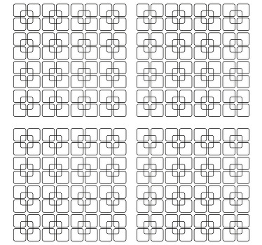 Sorte firkanter urbane mønster underlag moderne - Tenstickers