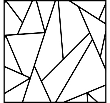 Black geometric lines modern coaster - TenStickers