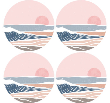 Gentle waves and sunrise coasters - TenStickers