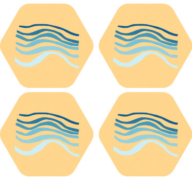 Pastel color waves modern coaster - TenStickers