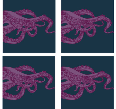 Suporturi pahare geeks ilustrație complicată de caracatiță - TenStickers