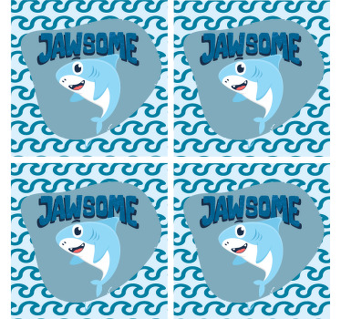 Gražaus dizaino jūros būtybių modernūs padėkliukai - „Tenstickers“