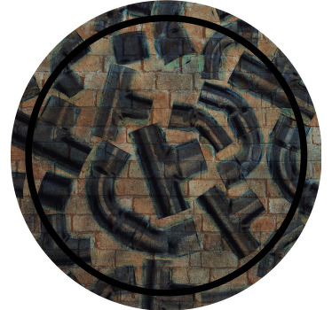 Industrial bricks pipes pattern texture coaster - TenStickers