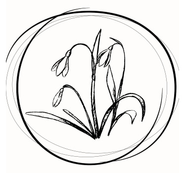 Cute drawing snowdrop  circle more coasters - TenStickers