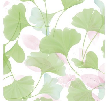 Glamour watercolor ginko leaves modern coaster - TenStickers