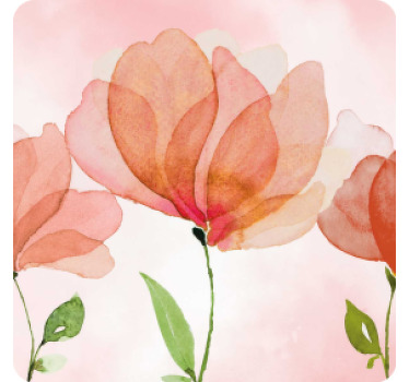 Posavasos moderno Amapolas burdeos "estilo glamour" - TenVinilo