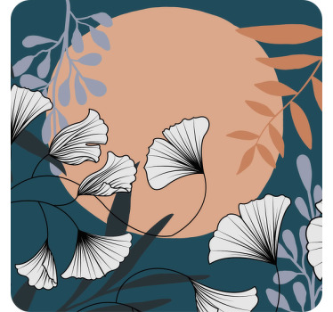 魅力风格银杏变异现代杯垫 - TenStickers