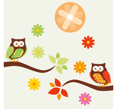 Patchwork animal búho diseño más posavasos - TenVinilo