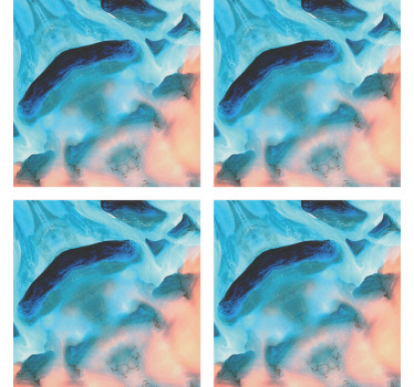 Blue marble paper texture coaster - TenStickers