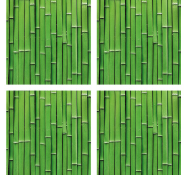 竹壁テクスチャ効果コースター - TENSTICKERS
