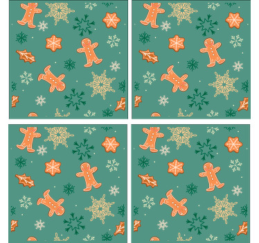 Zencefilli kurabiye deseni noel altlığı - TenStickers