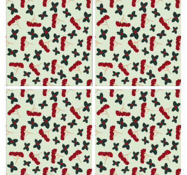 Dessous de verre motif floral inspiré - TenStickers