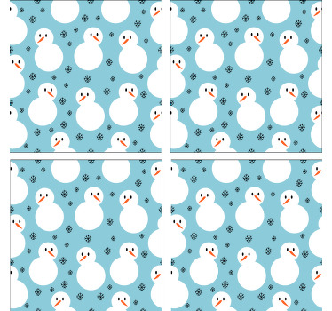 Vánoční sněhulák vzor vánočnípodtácek - TenStickers