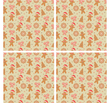 Zencefilli kurabiye noel baba desen altlığı - TenStickers