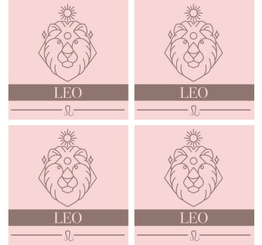 Leo rosa kort stjernetegn design underlag moderne - Tenstickers