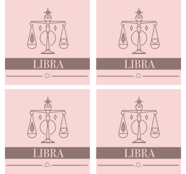 Vaga ružičasta karta zodijački znak moderni podmetač - TenStickers