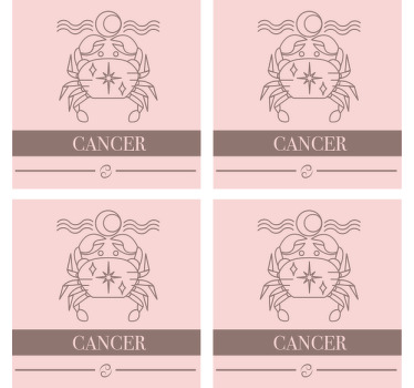 Kreft rosa kort stjernetegn underlag moderne - Tenstickers