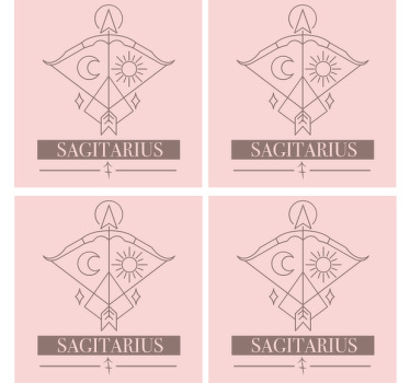 Skytten pink kort stjernetegn moderne coaster - TenStickers