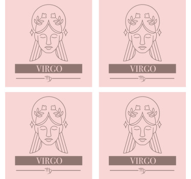 Devica roza karta zodiak moderna podstavka - TenStickers