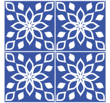 Blue southern tiles pattern tile coasters - TenStickers