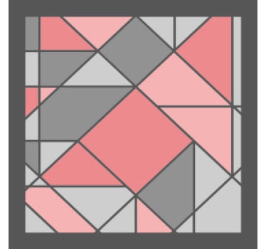 Pink and gray triangle wall art pattern coaster - TenStickers
