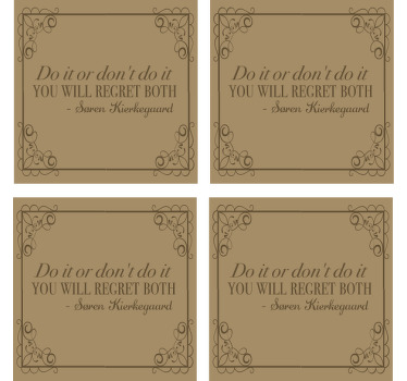 Søren kierkegaard 'do it or dont' citat coaster - TenStickers