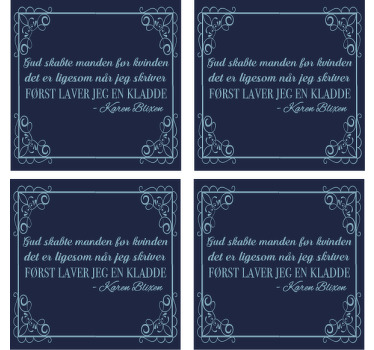 Karen blixen citat manden var en udkast til coasters - TenStickers