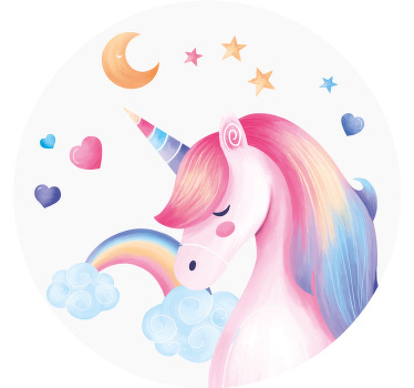 Unicornio arcoiris más posavasos - TenVinilo