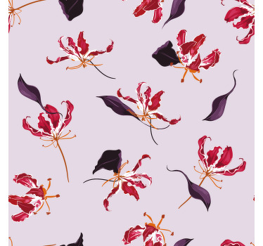 Hand drawn red lily floral  modern coaster - TenStickers