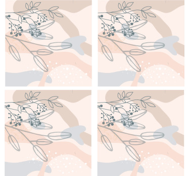 "boho" floral εικονογράφηση μοντέρνο σουβέρ - TenStickers