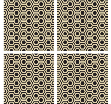 コスモポリタンスタイルの六角形デザインコースター - TENSTICKERS