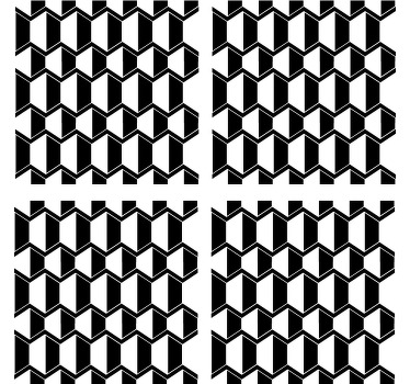 Cosmopolitan-style Black white hexagons coaster - TenStickers
