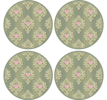 Francouzský zelený vintage vzorpodtácek - TenStickers