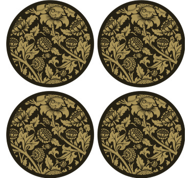 Vintage french floral pattern coaster - TenStickers