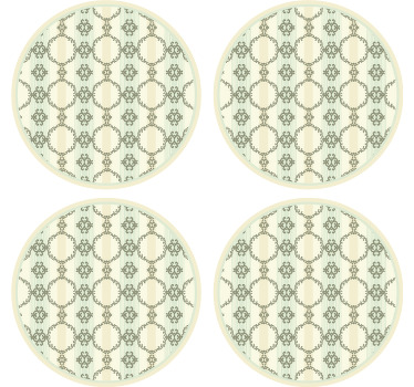 Vintage french stripped floral vintage coaster - TenStickers