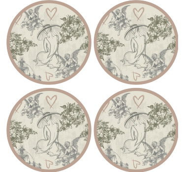 Vintage γαλλικό ρομαντικό μοτίβο vintage σουβέρ - TenStickers