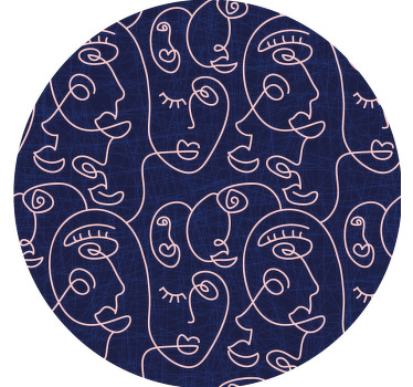 Abstraktné modré kreslené ženy viac tácky - Tenstickers