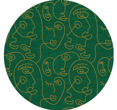 Soyut yeşil çizilmiş kadınlar daha fazla bardak altlığı - TenStickers