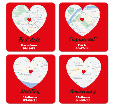 Untersetzer Hochzeit besondere Momente Karte - TenStickers