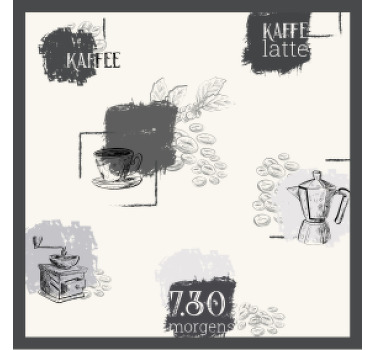 Untersetzer Vintage 7:30 morgens Kaffee - TenStickers