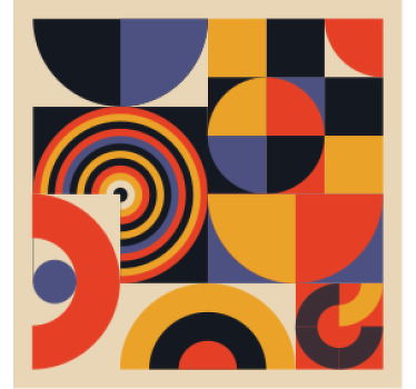 Untersetzer modern Bunte Bauhaus Kreise - TenStickers