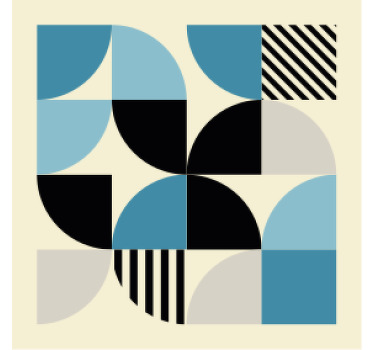 Untersetzer modern Blaues Bauhaus Muster - TenStickers