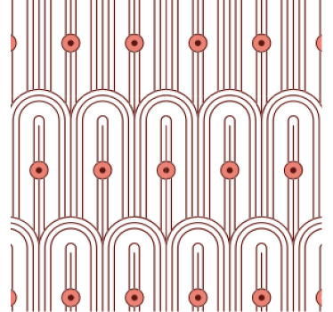 Dessous de verre Art Déco motif rouge et blanc - TenStickers